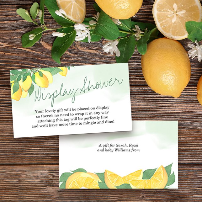 Display Shower No Wrap Poem Citrus Lemon Neutral Enclosure Card (Creator Uploaded)