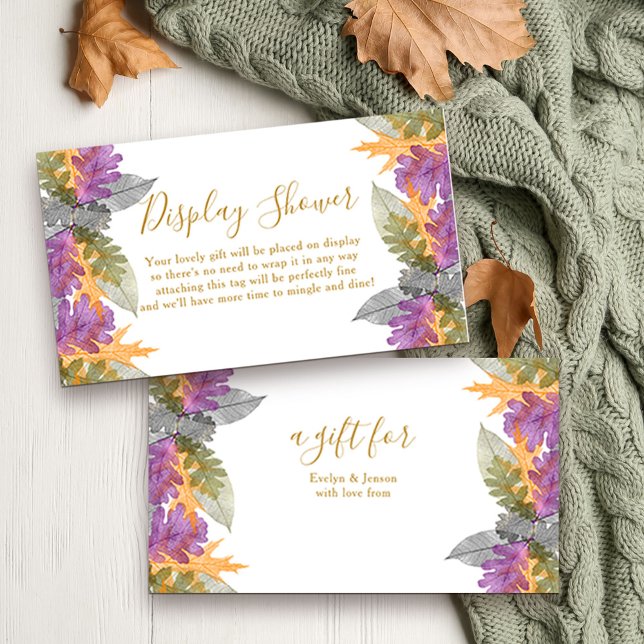 Display Shower October Leaves Colourful Foliage Enclosure Card (Elegant display shower card with colorful fall foliage)