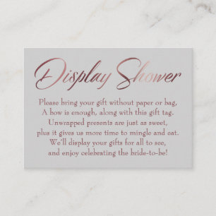 Display Shower Rose Gold & Grey Insert Tag Card