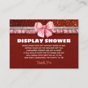 Display Shower Santa Girl Baby Shower Enclosure Card