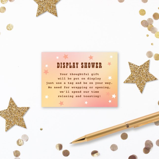 Display Shower Western Pretty Stars Bridal Shower Enclosure Card (Creator Uploaded)