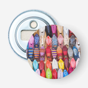 Displayed shoes in a shop in the souks bottle opener
