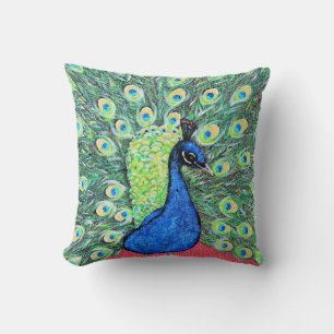Displaying Peacock Painting Cushion