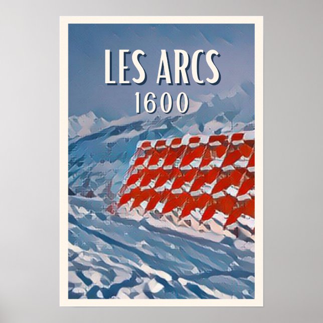Displays Les Arcs 1600 Ski resort Poster (Front)