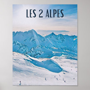 Displays The 2 Alps Ski Resort Poster