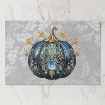Disposable Beautiful bejeweled blue pumpkin