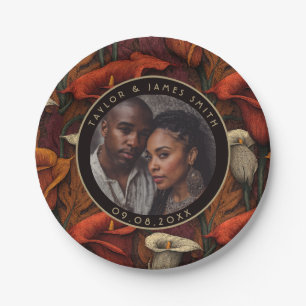 Disposable Calle Lilies Plates For Wedding Anniver