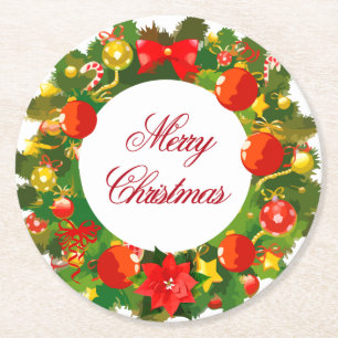 Disposable Christmas Party Coasters