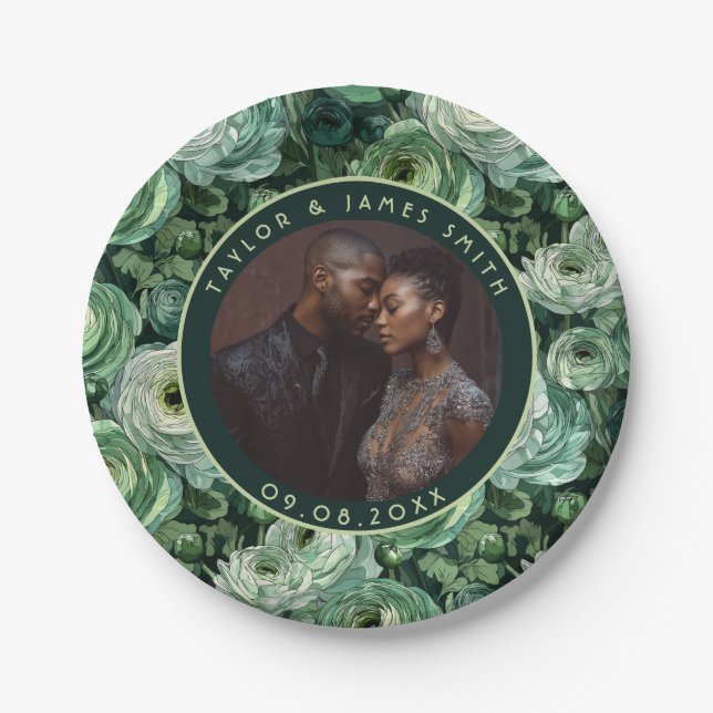 Disposable Ranunculus Plates For Rehearsal Dinner  (Front)