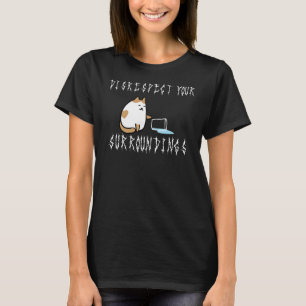 Disrespect Your Surroundings Death Metal Cat T-Shirt