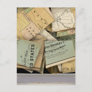 Dissected Outline Map, United States of America Postcard