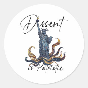 Dissent Is Patriotic Subtle Political Protest Merc Classic Round Sticker