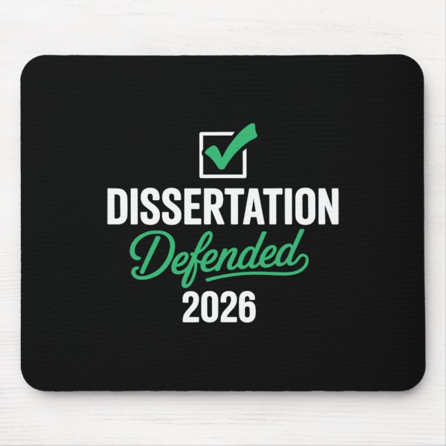 Dissertation Defended 2026 For Phd Edd Doctorate G Mouse Pad (Front)
