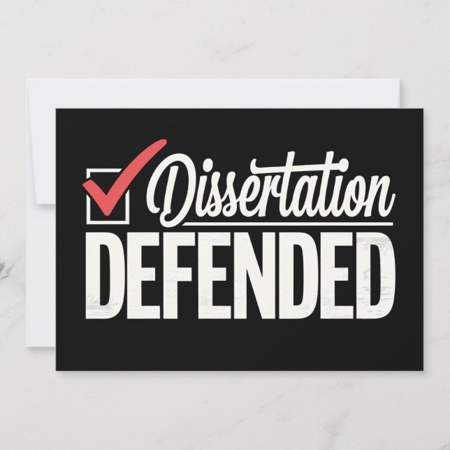 Dissertation Defended PhD Graduate Graduation Invitation (Front)