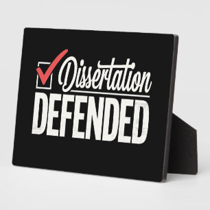 Dissertation Defended PhD Graduate Graduation Plaque