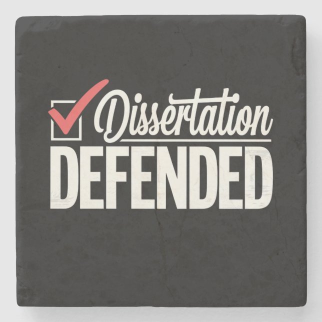 Dissertation Defended PhD Graduate Graduation Stone Coaster (Front)