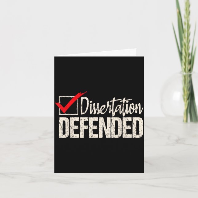 Dissertation defended - phd graduate ph.d. card (Front)