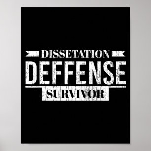 Dissertation defense survivor funny phd graduation poster