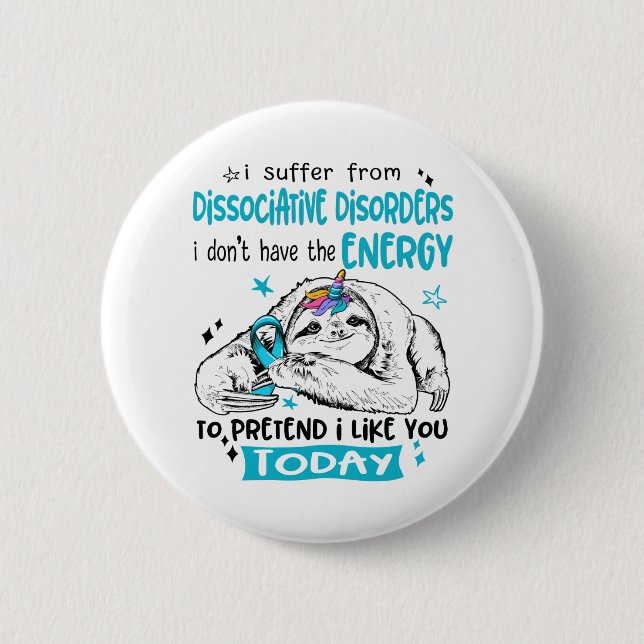 Dissociative Disorders Awareness Month Ribbon Gift 6 Cm Round Badge (Front)