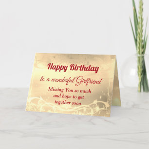 Distance Happy Birthday Girlfriend Card