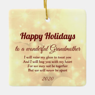 Distance Happy Holidays Grandmother Ceramic Ornament