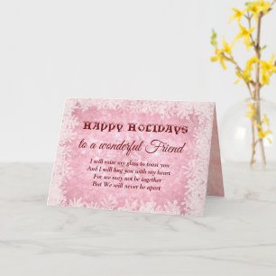 Distance Happy Holidays Wonderful Friend Card