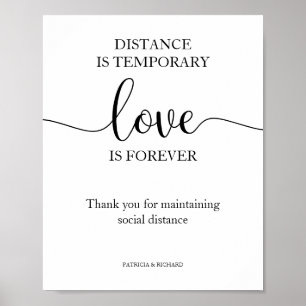 Distance is Temporary Love is Forever Sign