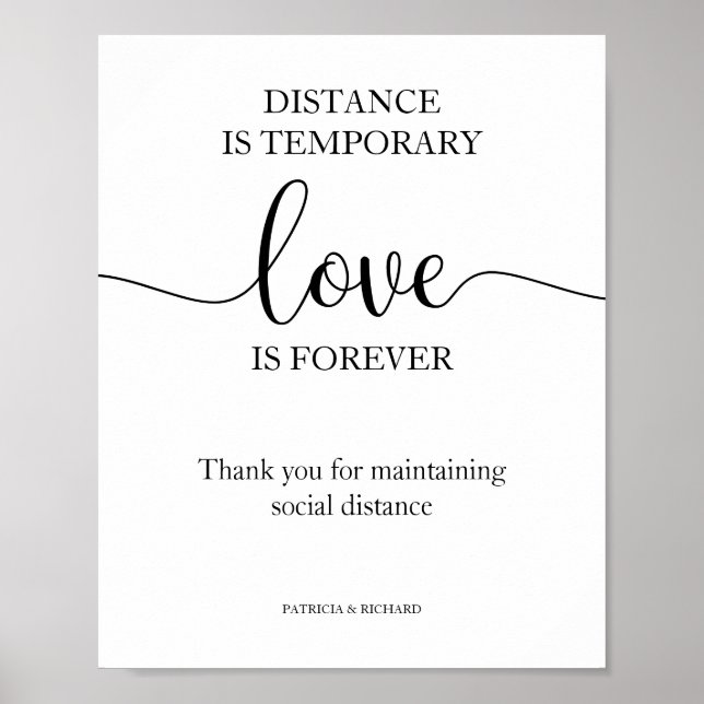 Distance is Temporary Love is Forever Sign (Front)