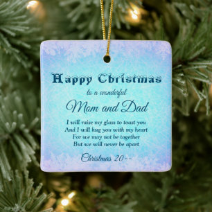 Distance Mum and Dad Christmas Ceramic Ornament
