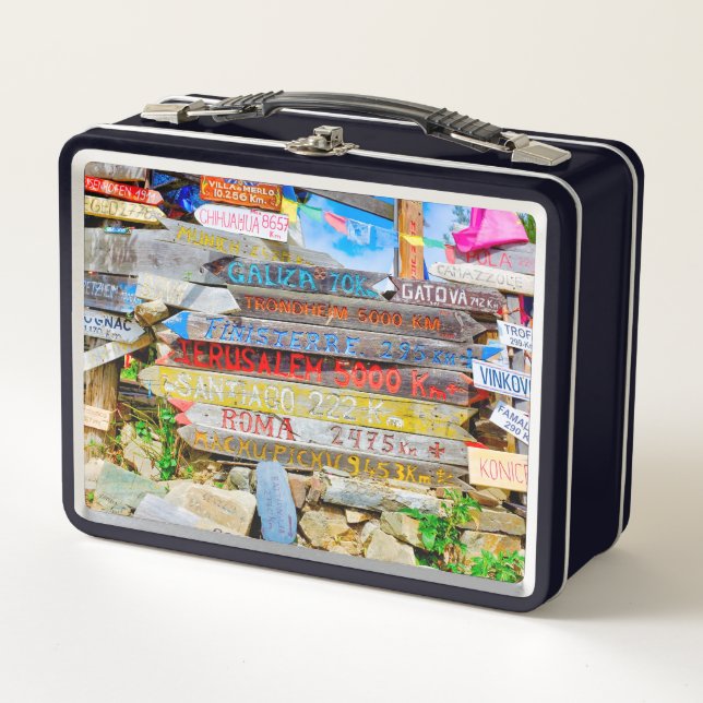 Distance sign metal lunch box (Front)