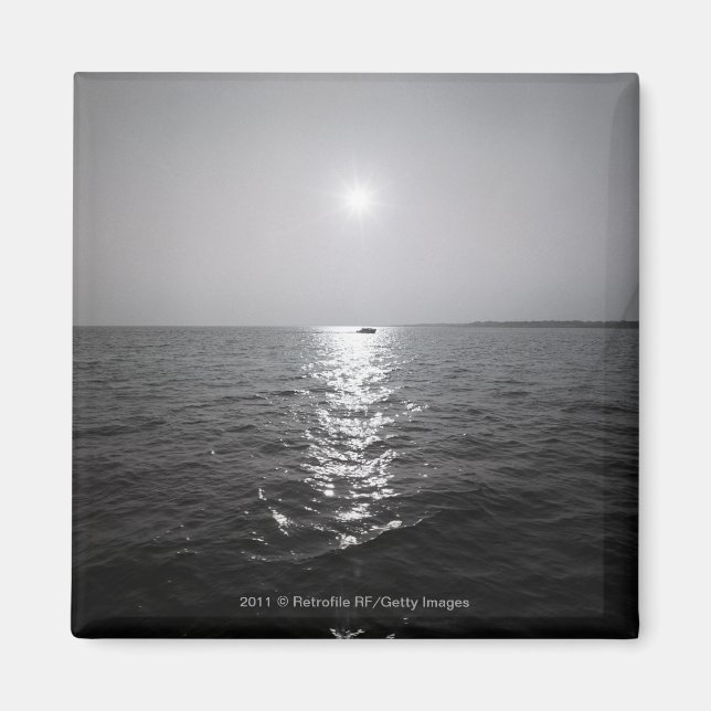 Distant boat on ocean magnet (Front)