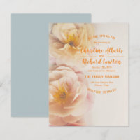 Distant Drums Floral Wedding Invitation