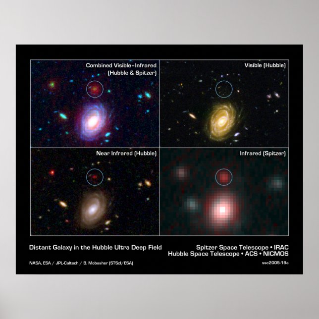 Distant Galaxy in the Hubble Ultra Deep Field Poster (Front)