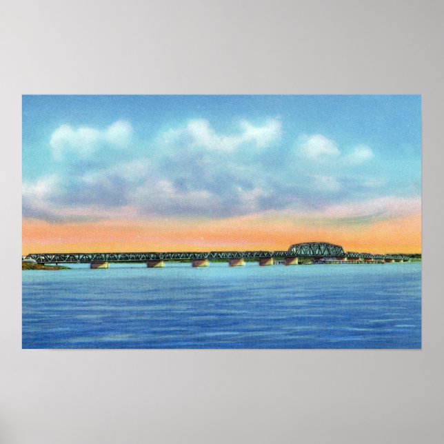 Distant Lake View of the New Bridge Poster (Front)