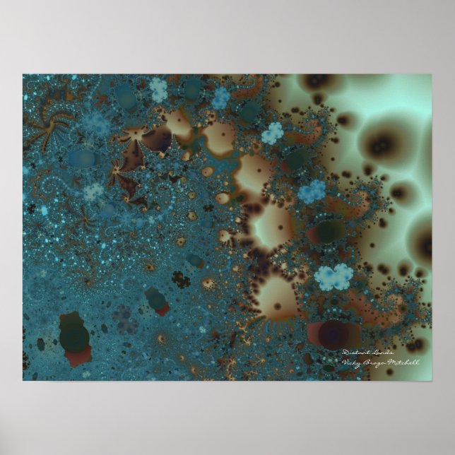 Distant Lands Abstract Fine Art Fractal Poster (Front)