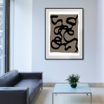Distant Signals: Abstract Black & Grey Faux Canvas Print<br><div class="desc">Abstract Print with Achromatic Colour Scheme</div>