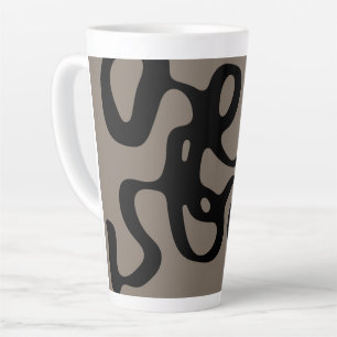 Distant Signals: Abstract Black & Grey Latte Mug