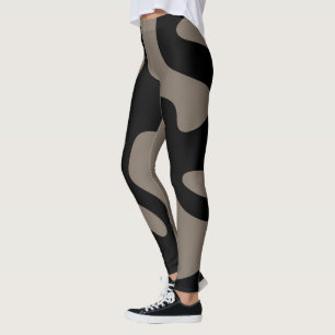Distant Signals: Abstract Black & Grey Leggings