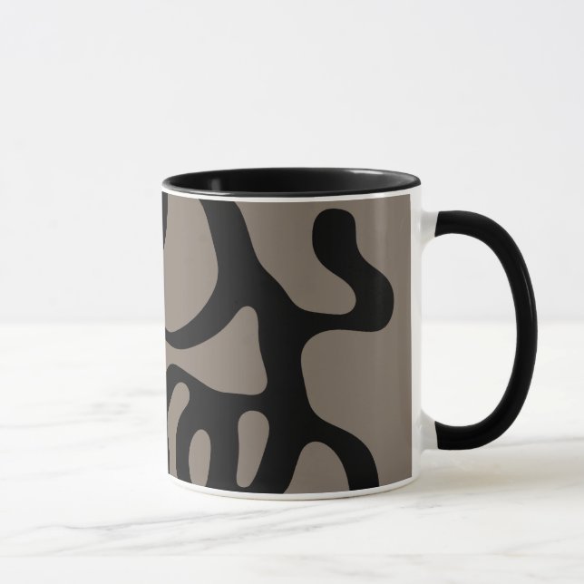 Distant Signals: Abstract Black & Grey Mug (Right)