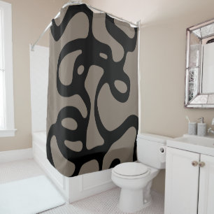 Distant Signals: Abstract Black & Grey Shower Curtain