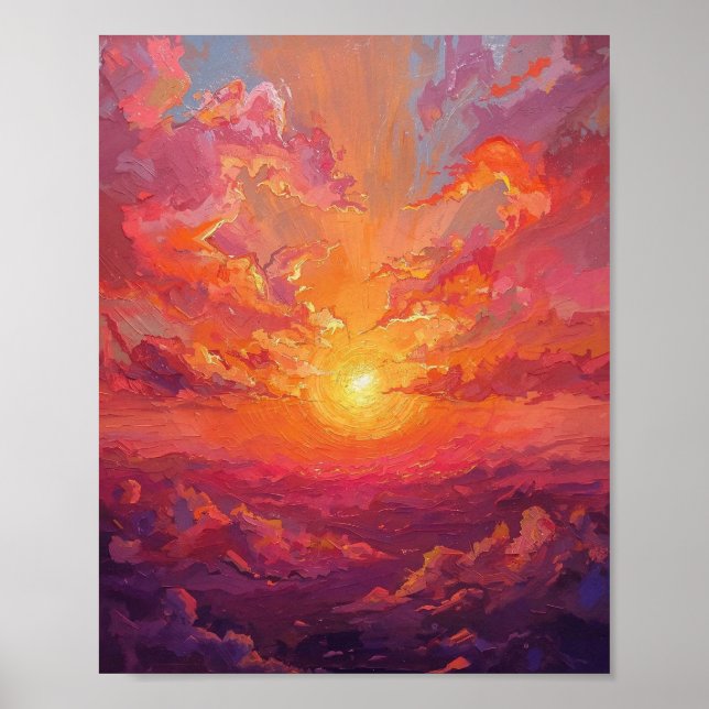 Distant Sun with Swirling Clouds Poster (Front)