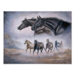 Distant Thunder, running horses Photo Print