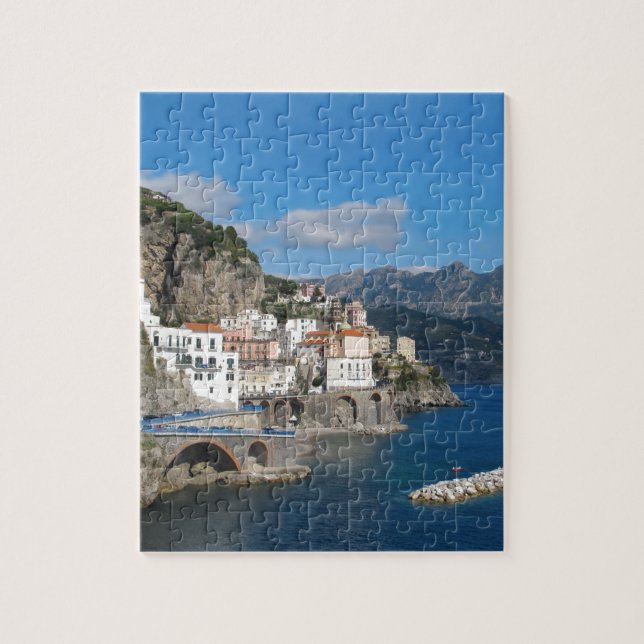 Distant view of Atrani on Amalfi coast Jigsaw Puzzle (Vertical)