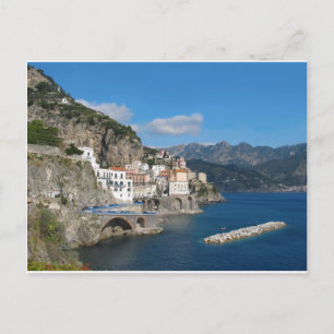 Distant view of Atrani on Amalfi coast Postcard