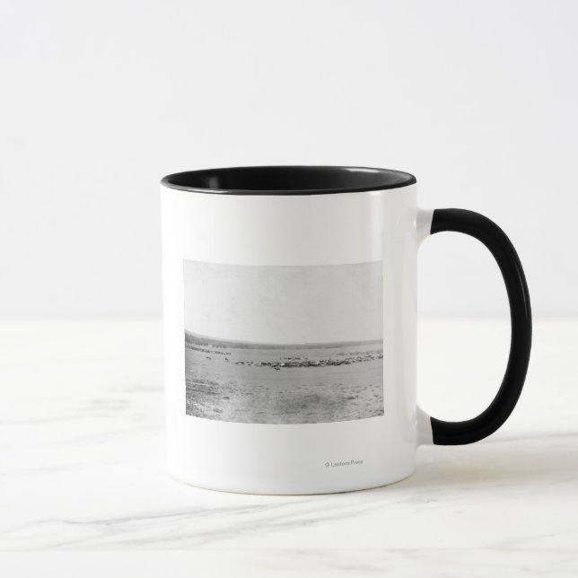 Distant View of Cowboys with Cattle Herds Mug (Right)