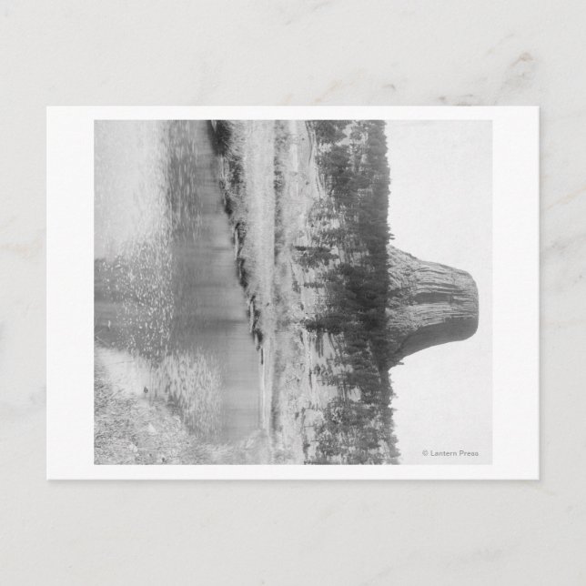 Distant View of Devil's Tower with Water in the Postcard (Front)