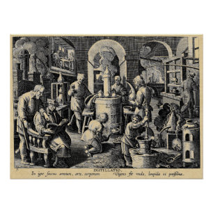 Distillation Furnace in an Alchemy Lab Poster