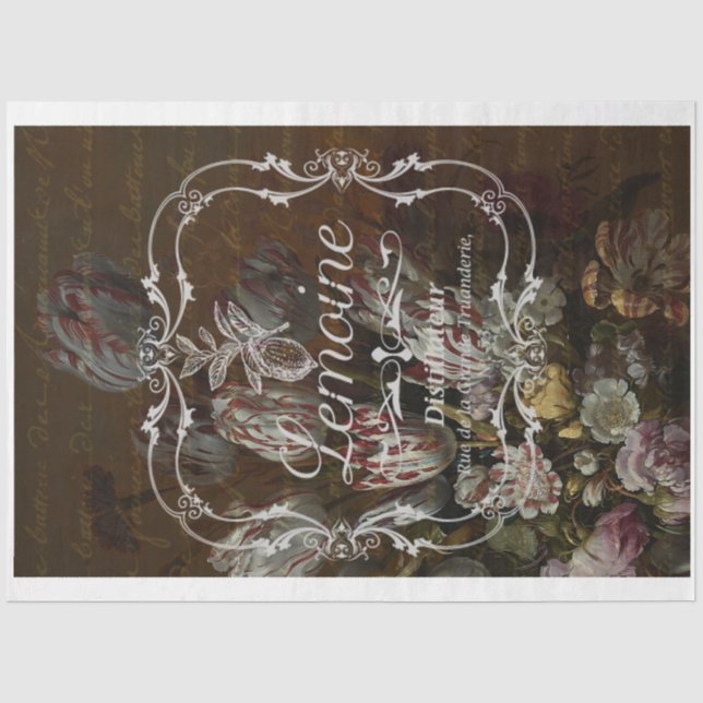 Distilled French Label Decoupage Tissue Paper (Front)
