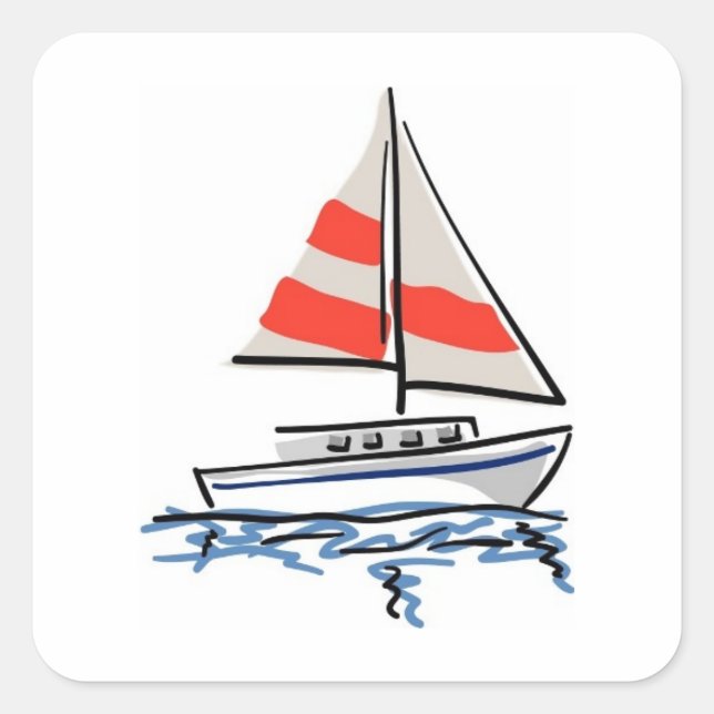 Distilled Tropical Zeilboat Square Sticker (Front)