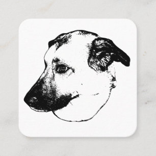 Distinct Mark, Artistic Dog Square Business Card